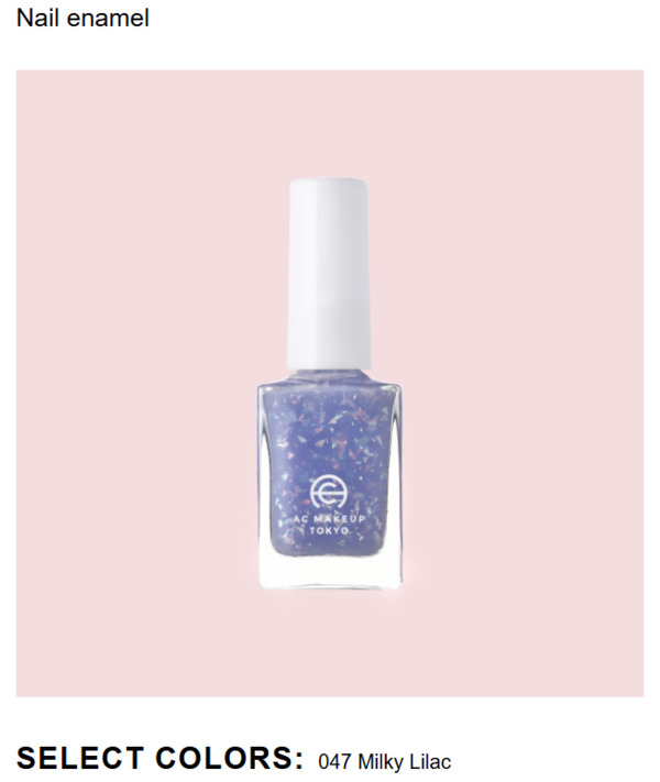 Nail polish swatch / manicure of shade AC Makeup Tokyo Milky Lilac