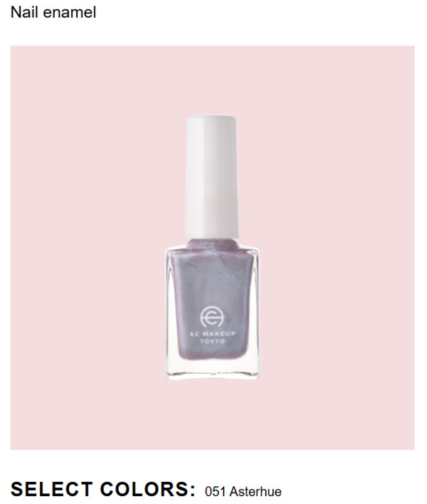 Nail polish swatch / manicure of shade AC Makeup Tokyo Asterhue