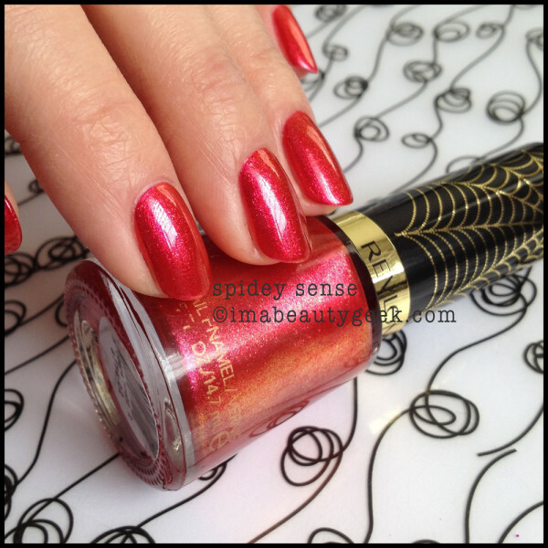 Nail polish swatch / manicure of shade Revlon Spidey Sense