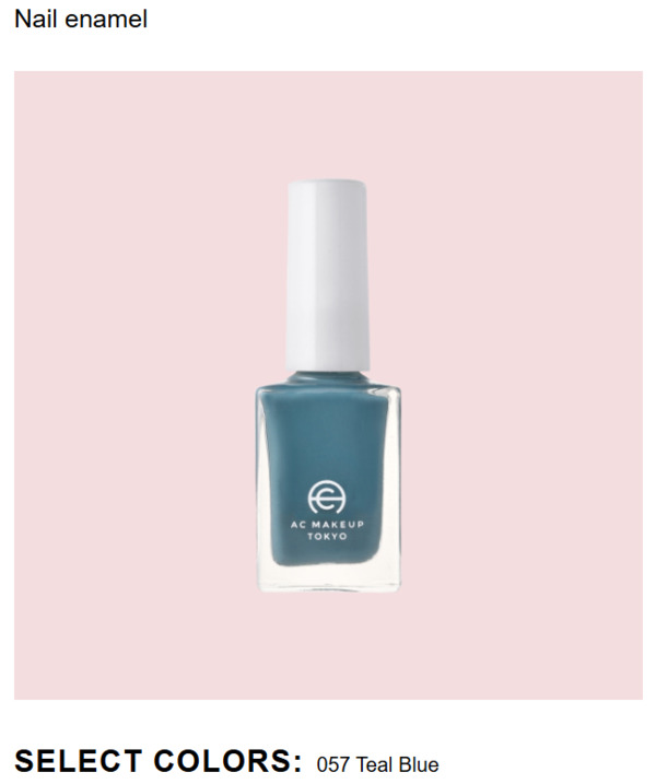 Nail polish swatch / manicure of shade AC Makeup Tokyo Teal Blue