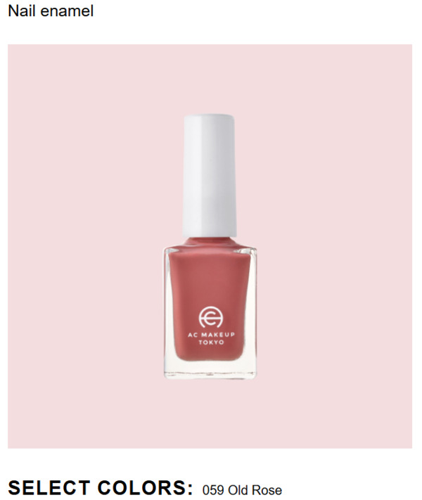 Nail polish swatch / manicure of shade AC Makeup Tokyo Old Rose