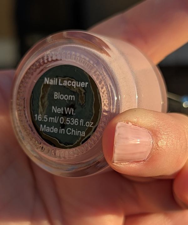 Nail polish swatch / manicure of shade bebe Bloom