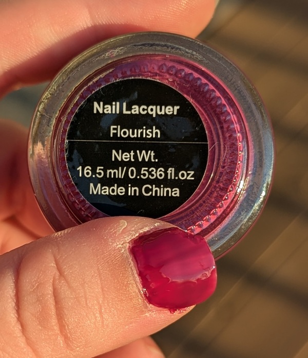 Nail polish swatch / manicure of shade bebe Flourish