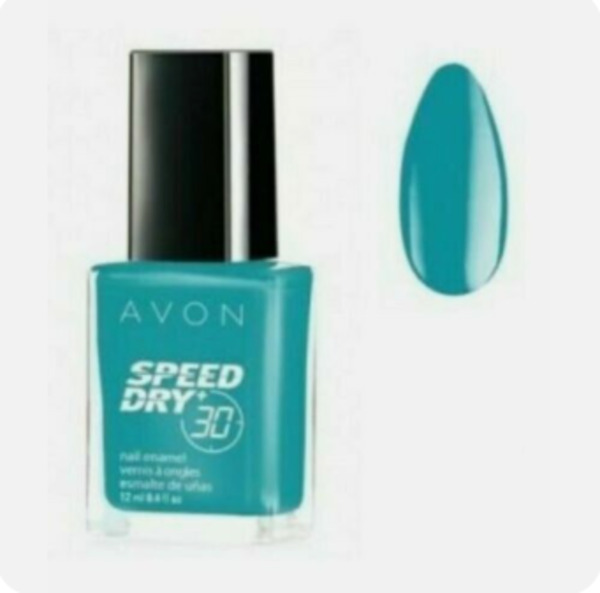 Nail polish swatch / manicure of shade Avon Fast Time Teal