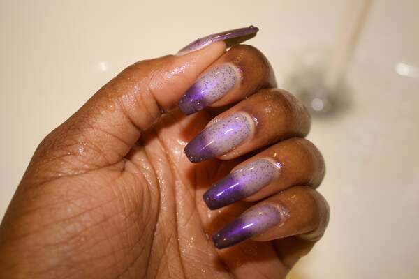 Nail polish swatch / manicure of shade Death Valley Nails Witch's Slate