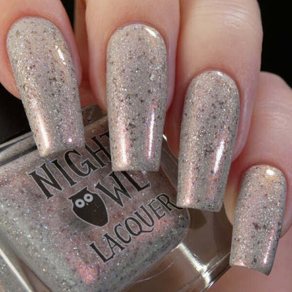 Nail polish swatch / manicure of shade Night Owl Lacquer Volcano Man