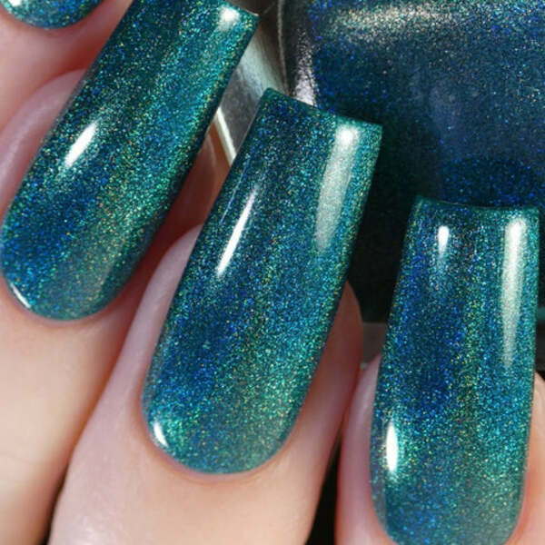 Nail polish swatch / manicure of shade Night Owl Lacquer Play Jaja Ding Dong!