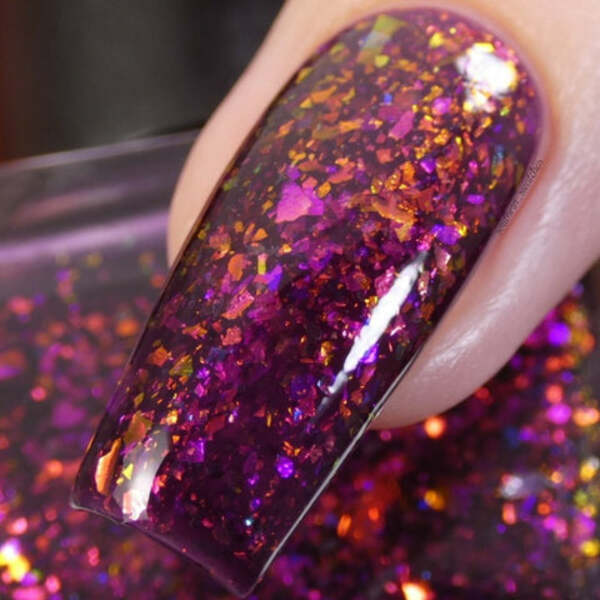 Nail polish swatch / manicure of shade Night Owl Lacquer Favorite Flannel