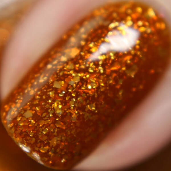 Nail polish swatch / manicure of shade Night Owl Lacquer Leaf Piles