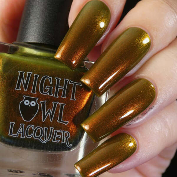 Nail polish swatch / manicure of shade Night Owl Lacquer Crisp Air