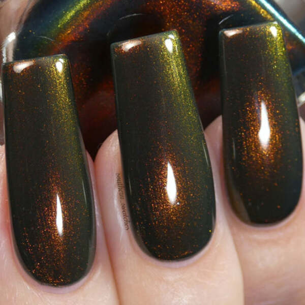 Nail polish swatch / manicure of shade Night Owl Lacquer Magic Hour