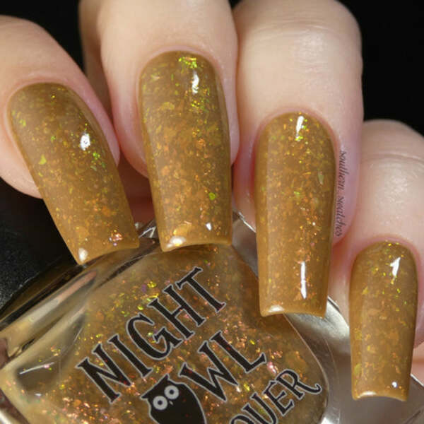 Nail polish swatch / manicure of shade Night Owl Lacquer Cozy Sweater