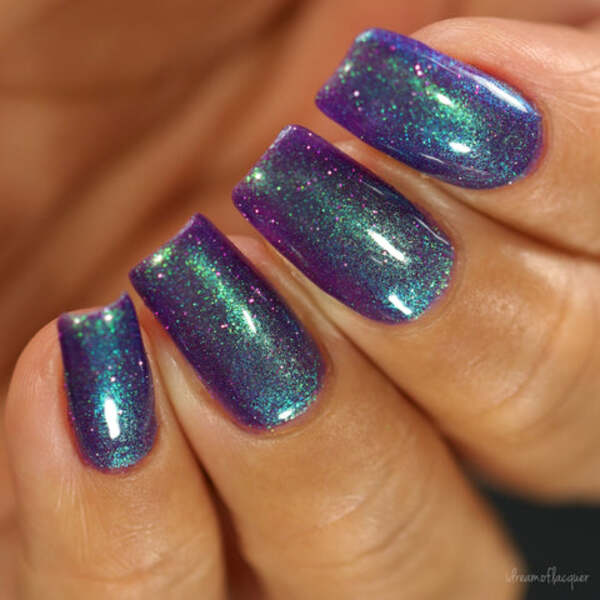 Nail polish swatch / manicure of shade Night Owl Lacquer Just East of Eerie