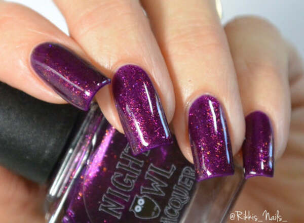 Nail polish swatch / manicure of shade Night Owl Lacquer Cuddles, Snuggles and Nuzzles