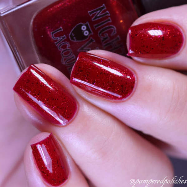 Nail polish swatch / manicure of shade Night Owl Lacquer Fall In Love