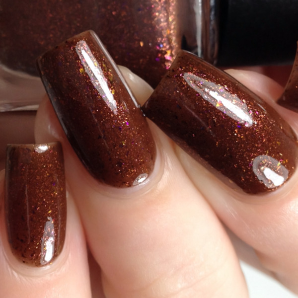 Nail polish swatch / manicure of shade Night Owl Lacquer Pumpkin Spice and Everything Nice