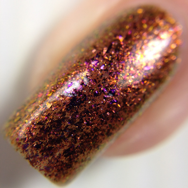 Nail polish swatch / manicure of shade Night Owl Lacquer Rustling Leaves