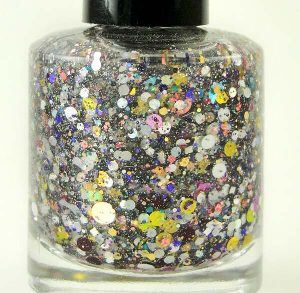 Nail polish swatch / manicure of shade Black Cat Lacquer Moonchild