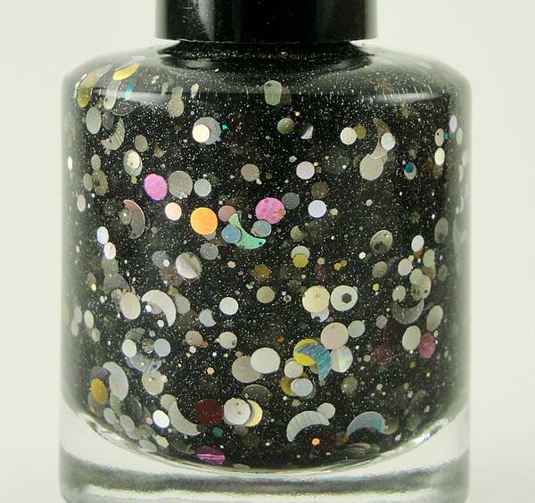 Nail polish swatch / manicure of shade Black Cat Lacquer Midnight City