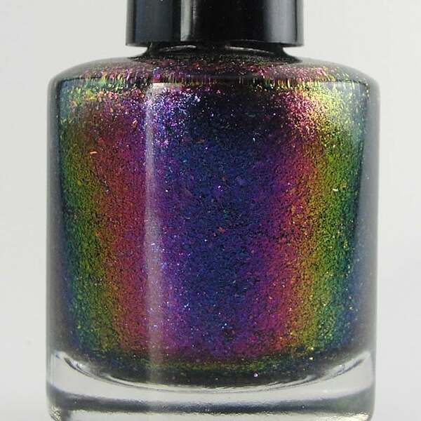 Nail polish swatch / manicure of shade Black Cat Lacquer Titanium Quartz