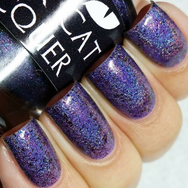 Nail polish swatch / manicure of shade Black Cat Lacquer Destroy everything you touch