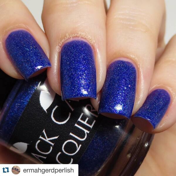 Nail polish swatch / manicure of shade Black Cat Lacquer I Want You To Want Me