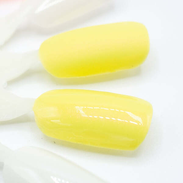 Nail polish swatch / manicure of shade Atomic Polish Yellow Line