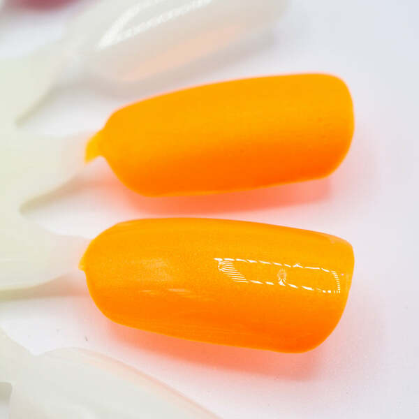 Nail polish swatch / manicure of shade Atomic Polish Orange Line