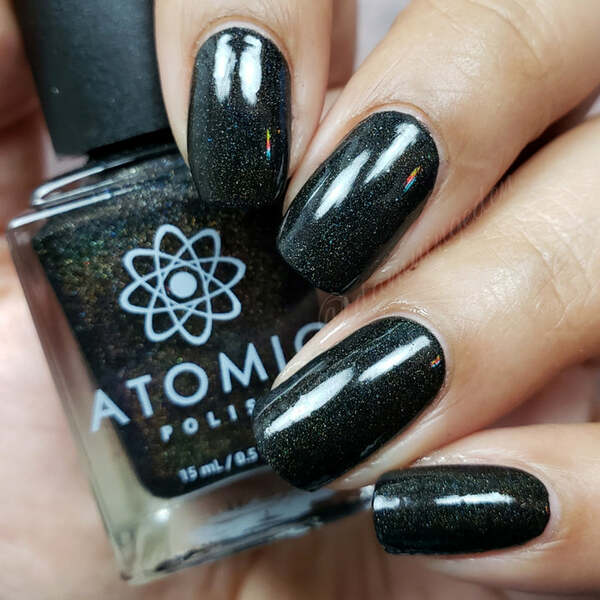 Nail polish swatch / manicure of shade Atomic Polish Lead (Pb)