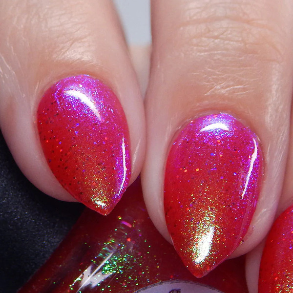 Nail polish swatch / manicure of shade Lemming Lacquer Miss Argentina