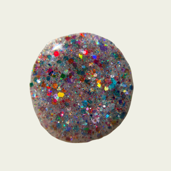 Nail polish swatch / manicure of shade Death Valley Nails Confetti