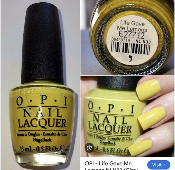Nail polish swatch / manicure of shade OPI Life Gave Me Lemons