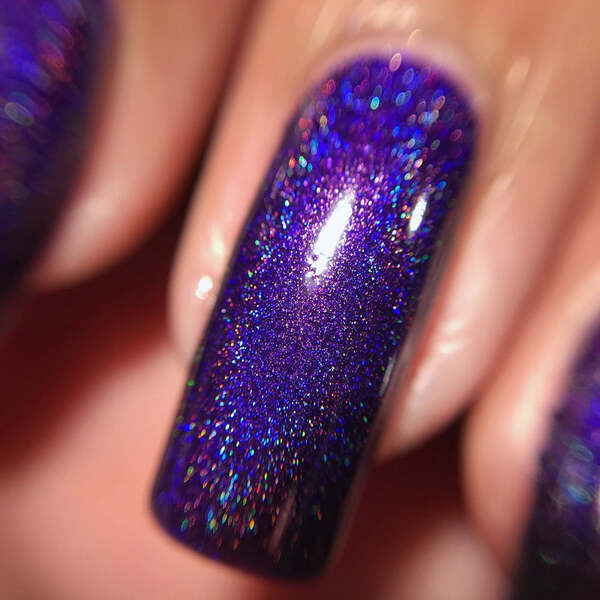 Nail polish swatch / manicure of shade Nevermind Apothecary Purple Parade