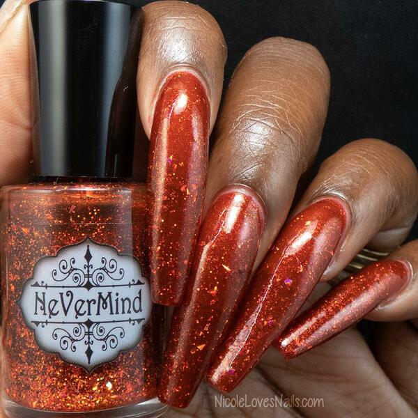 Nail polish swatch / manicure of shade Nevermind Apothecary Blood Moon