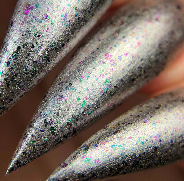 Nail polish swatch / manicure of shade Nevermind Apothecary Tragic Disco