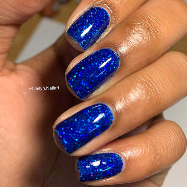 Nail polish swatch / manicure of shade Nevermind Apothecary Tanzanite