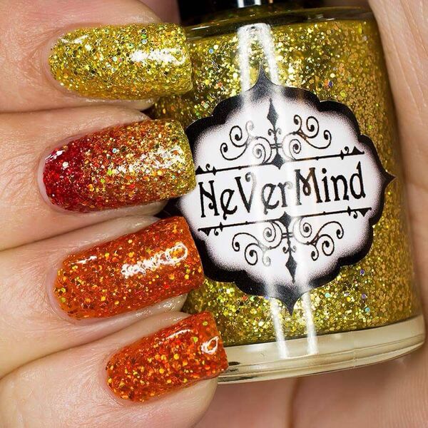 Nail polish swatch / manicure of shade Nevermind Apothecary Spessartite