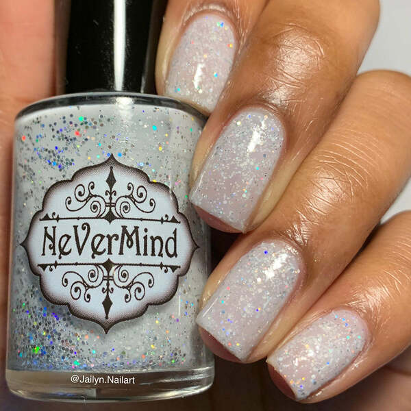 Nail polish swatch / manicure of shade Nevermind Apothecary Moonstone