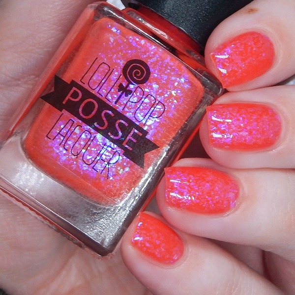 Nail polish swatch / manicure of shade Lollipop Posse Lacquer Snicker-Snack