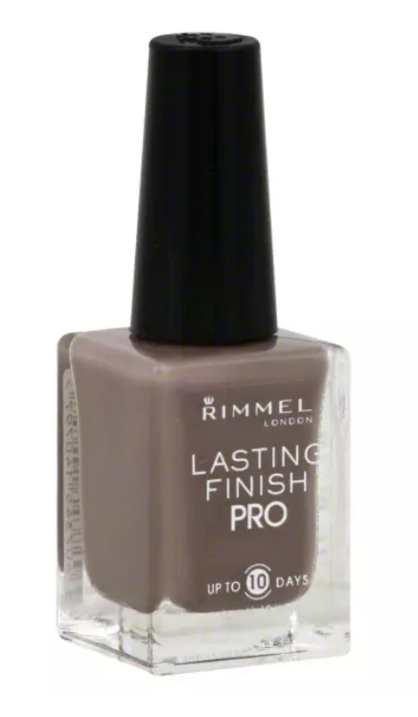 Nail polish swatch / manicure of shade Rimmel Steel Gray