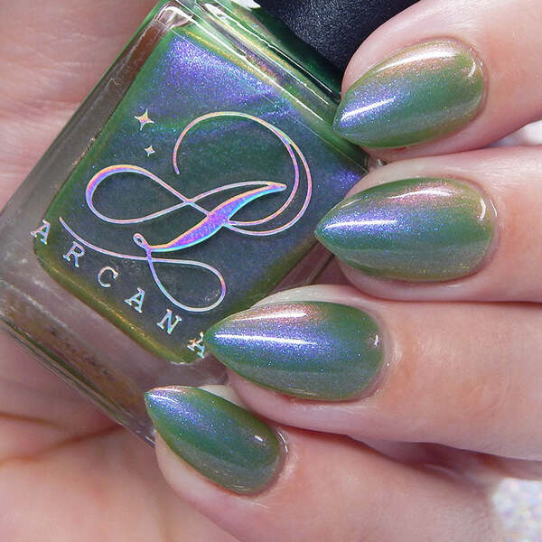 Nail polish swatch / manicure of shade Arcana Lacquer Eat. Sleep. Photosynthesize.