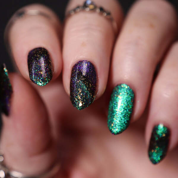 Nail polish swatch / manicure of shade Arcana Lacquer Divine Punishment