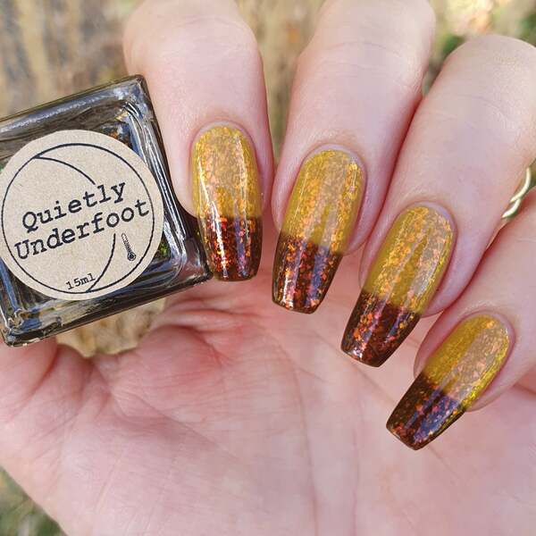 Nail polish swatch / manicure of shade Arcana Lacquer Quietly Underfoot