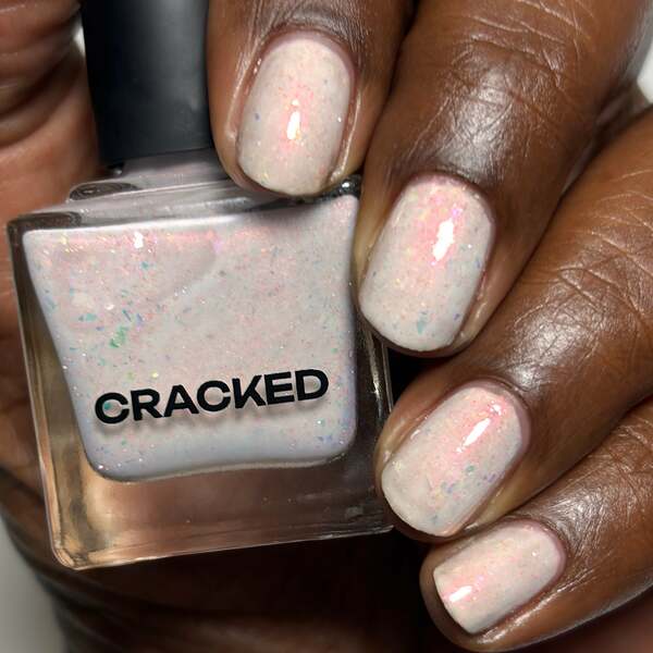 Nail polish swatch / manicure of shade Arcana Lacquer Iridescent Egg