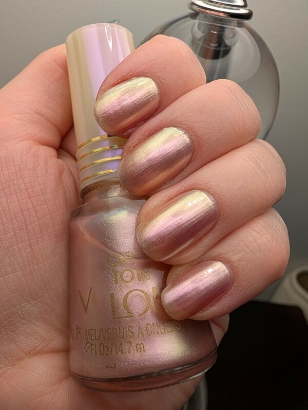 Nail polish swatch / manicure of shade Revlon Pink Prism