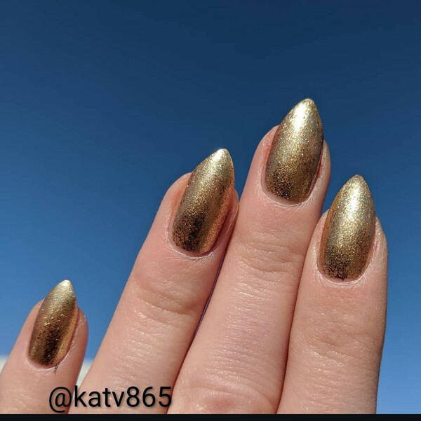 Nail polish swatch / manicure of shade MAC Holla-deck