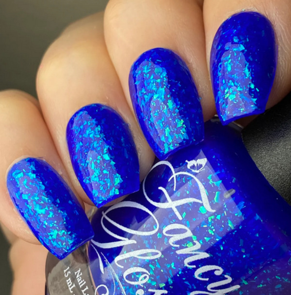 Nail polish swatch / manicure of shade Fancy Gloss Electric Ocean