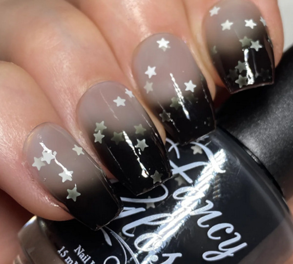Nail polish swatch / manicure of shade Fancy Gloss Wishes in the Dark