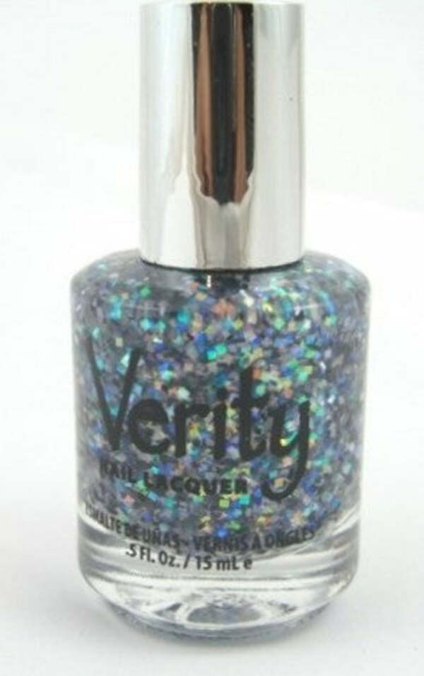 Nail polish swatch / manicure of shade Verity Twinkle Squares