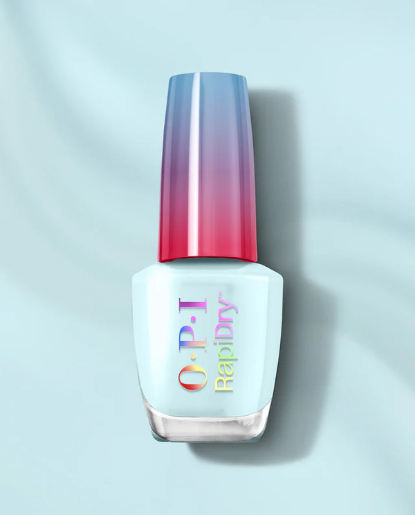 Nail polish swatch / manicure of shade OPI Rapidry Baby Blue Me Away